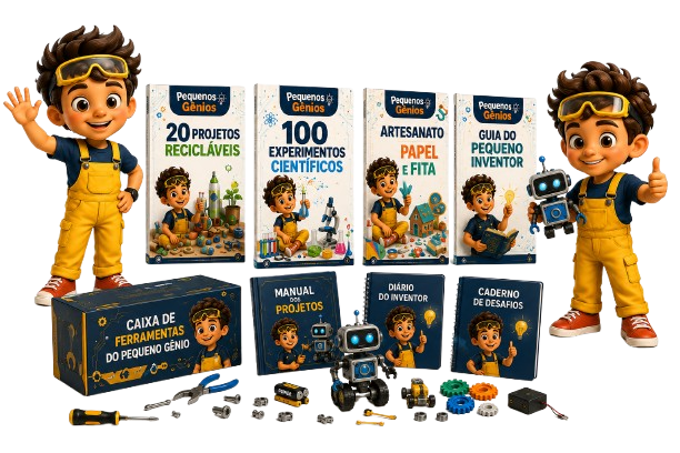 Kit Completo Pequenos Gênios: os quatro guias, a caixa de ferramentas e os três bônus